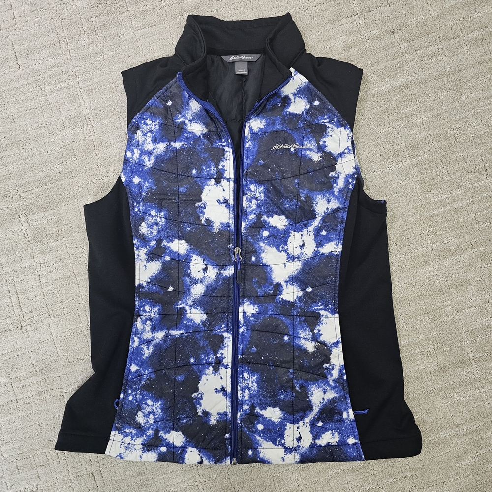 Eddie Bauer Blue and Black Patterned Vest